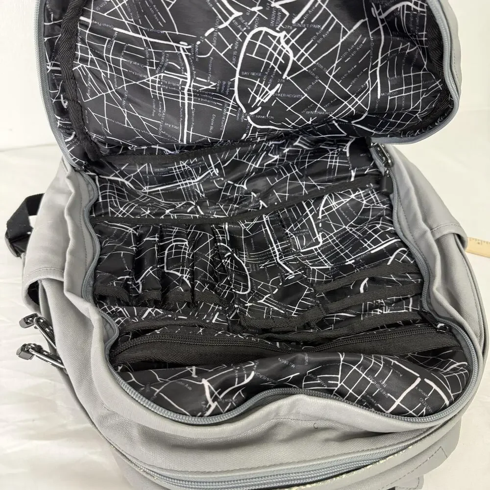 STATE Bags Backpack Frost Gray One Size Map Lining Laptop Sleeve Padded Straps